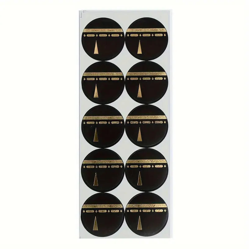 Autocollants Kaaba noir et doré – Lot de 10