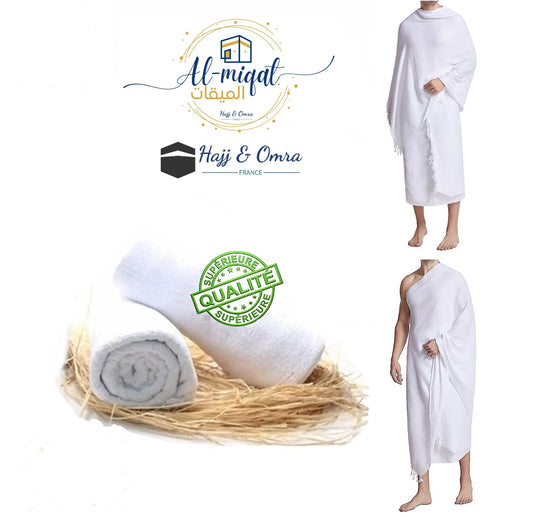 Ensemble Ihram adulte qualité supérieure 1250g / 220x110 cm