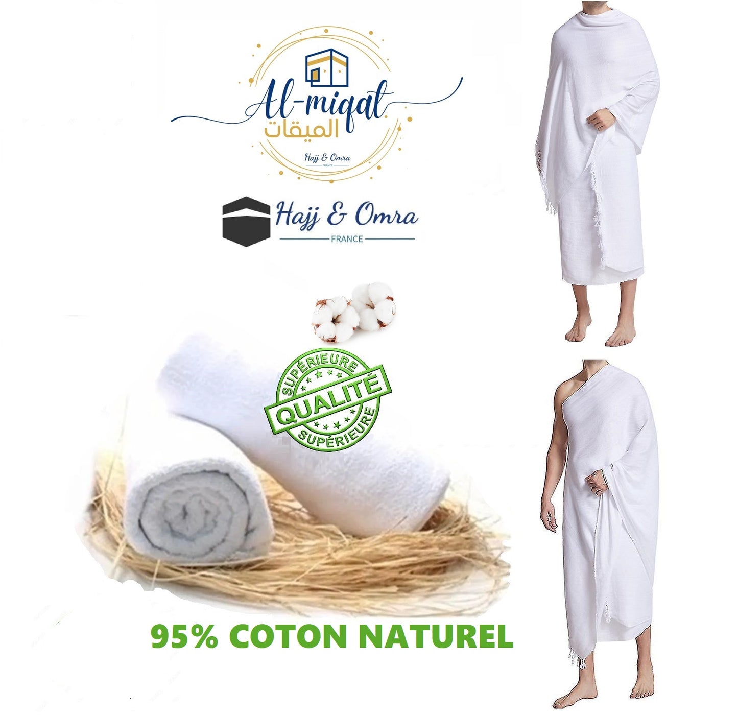 4: Ihram 95% COTON adulte qualité supérieure