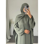 Abaya soie de Médine avec voile intégré – Taille unique