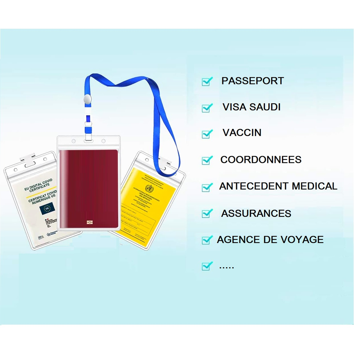 Porte-badge et documents grand format – Avec lanière – vue 3
