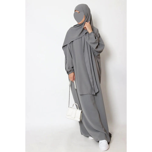 Abaya soie de Médine avec voile intégré – Taille unique – vue 2