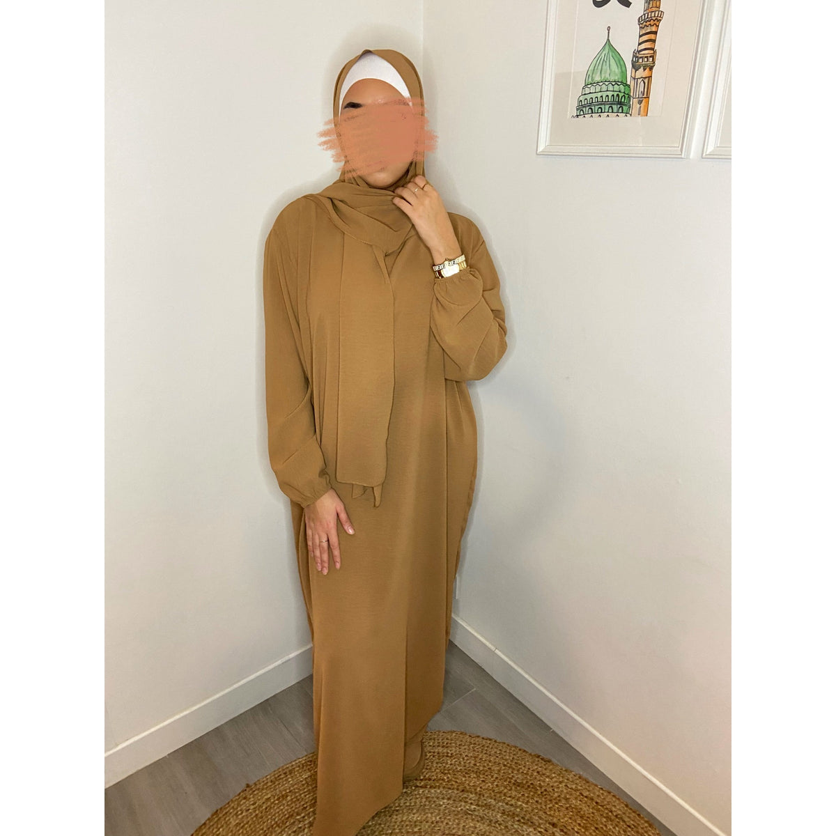 Abaya Jazz avec voile intégré – Taille unique – vue 4