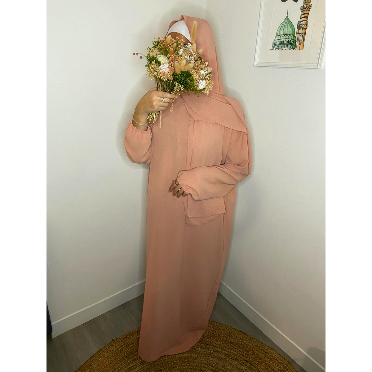 Abaya Jazz avec voile intégré – Taille unique – vue 3