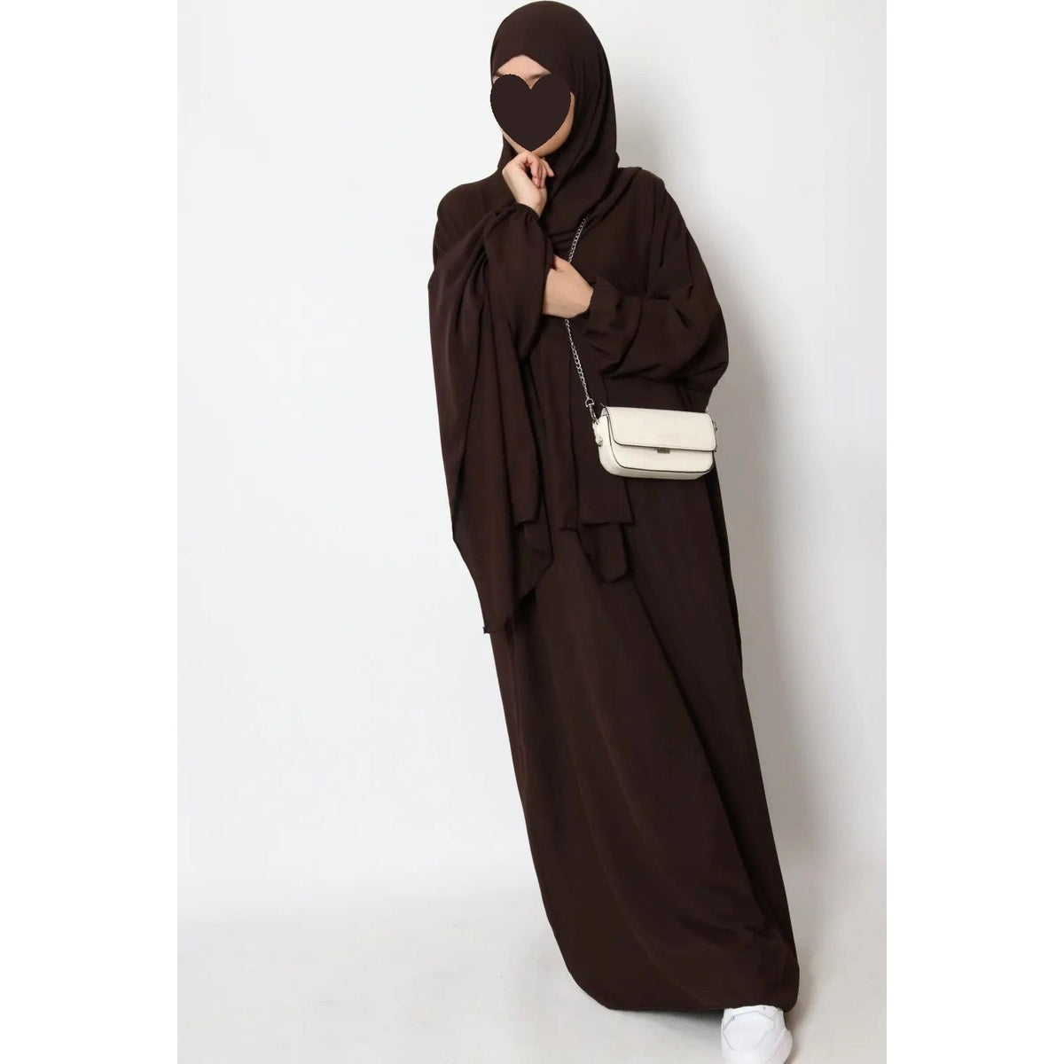 Abaya soie de Médine avec voile intégré – Taille unique – vue 7