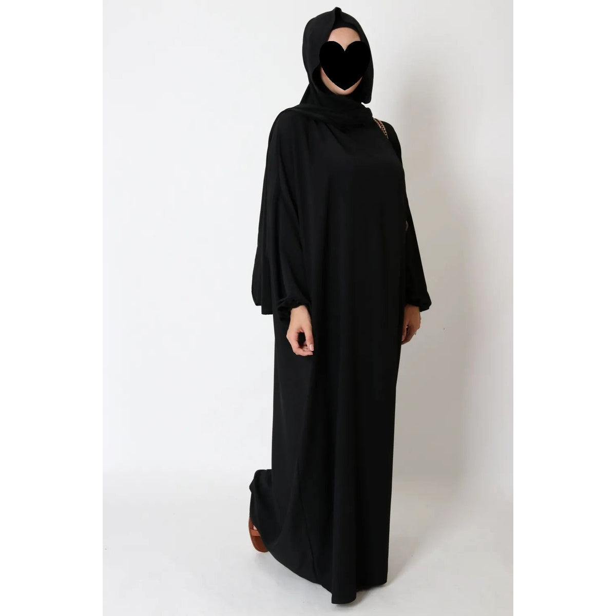 Abaya soie de Médine avec voile intégré – Taille unique – vue 5