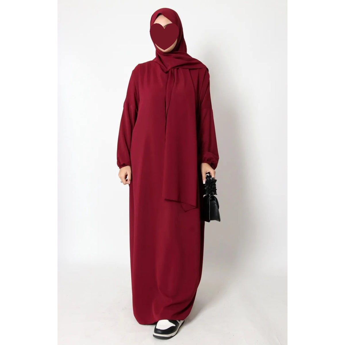 Abaya soie de Médine avec voile intégré – Taille unique – vue 3