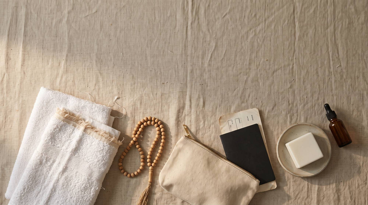 Préparation de la Omra : ihram, tasbih, trousse de voyage, passeport et savon sans parfum