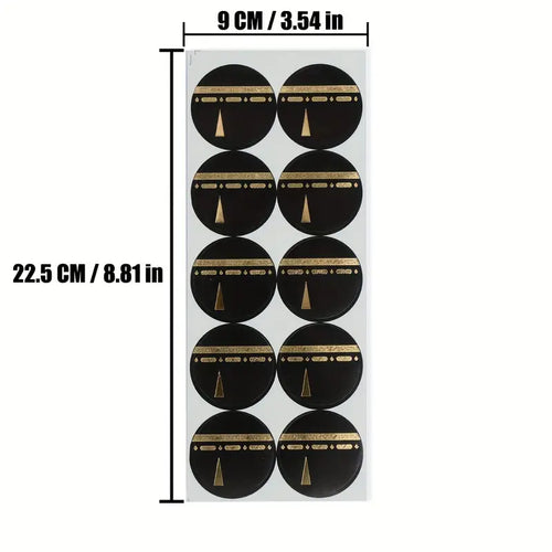Autocollants Kaaba noir et doré – Lot de 10 – vue 2