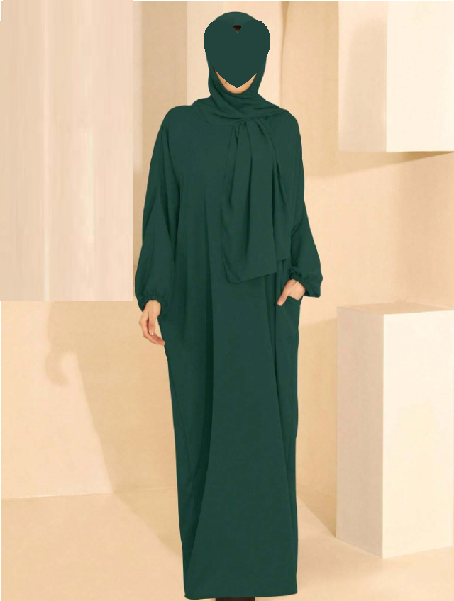 Abaya Soie de Médine avec voile intégré