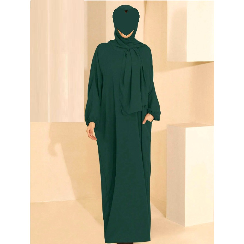 Abaya soie de Médine avec voile intégré – Taille unique – vue 13